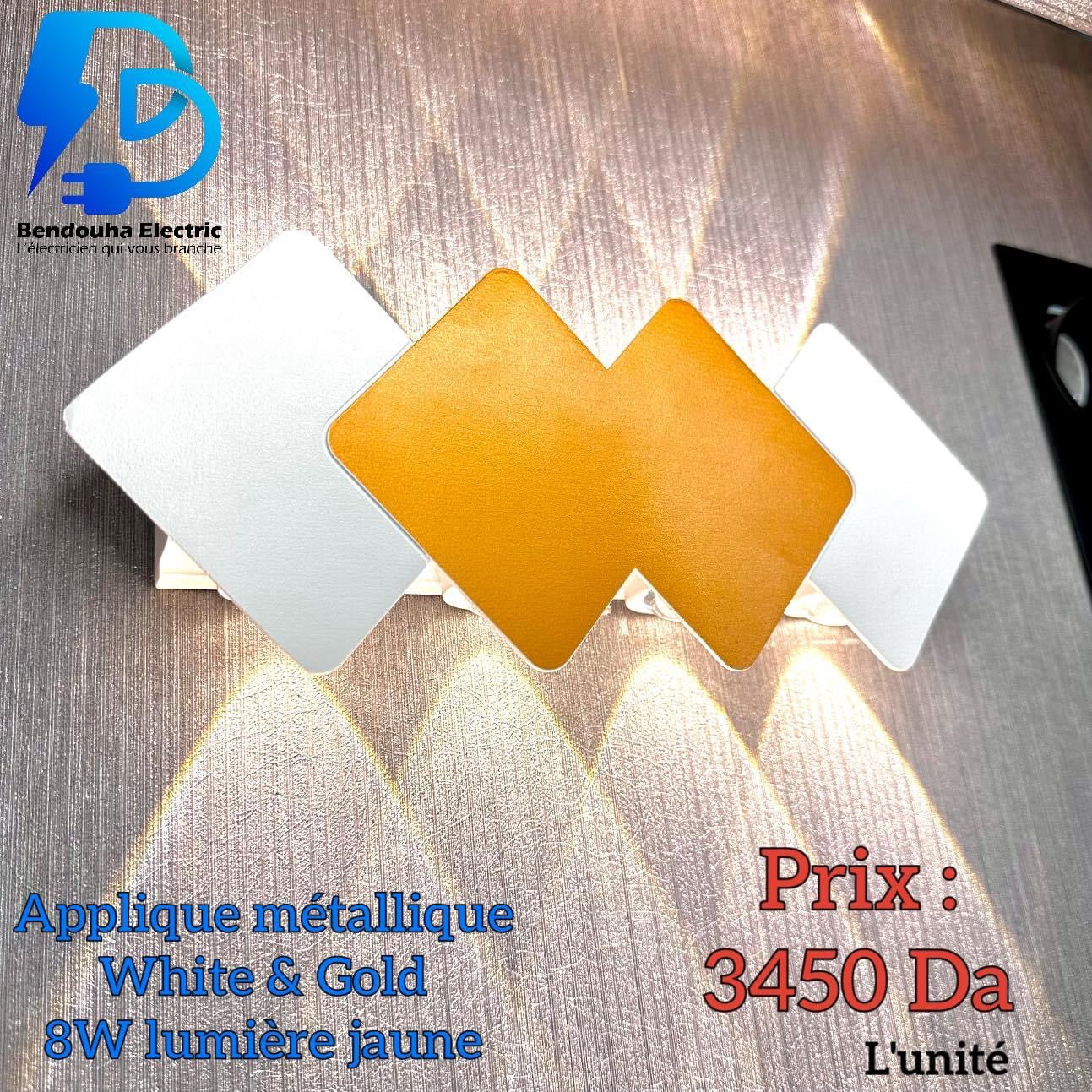 8w applique losange white gold indoor outdoor