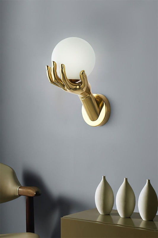 Golden hand ball light